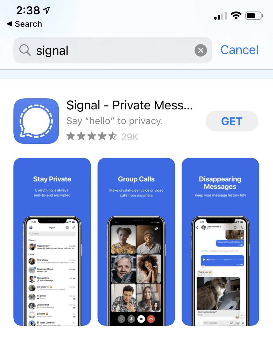 signal app iphone