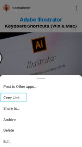 Copy URL on your clipboard