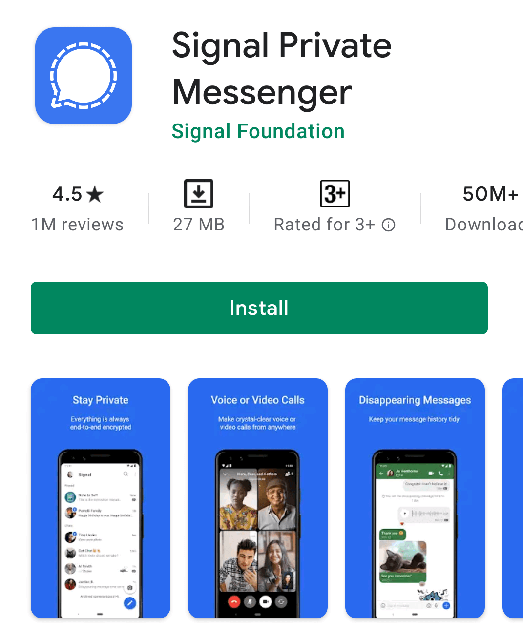 signal messenger app stock