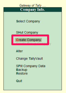 Create a Company Tally