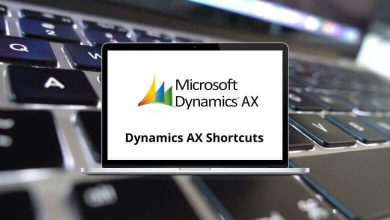 Dynamics AX Shortcuts