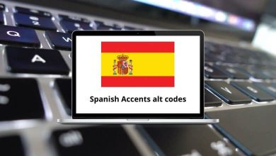 Spanish Accents alt codes