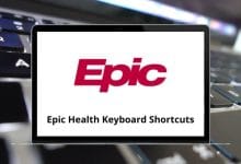 Epic Health Keyboard Shortcuts