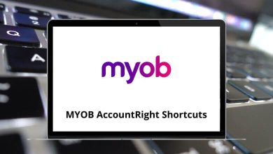 MYOB AccountRight Keyboard Shortcuts