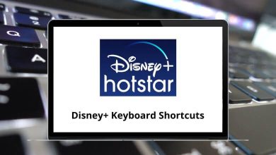 Disney plus Keyboard Shortcuts
