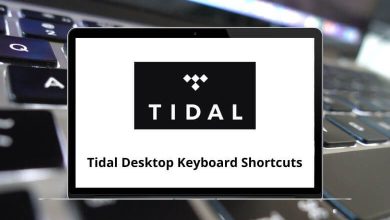 Tidal Desktop Keyboard Shortcuts