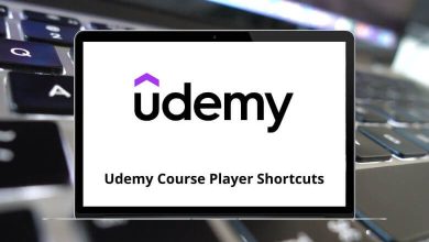 Udemy Course Player Shortcuts