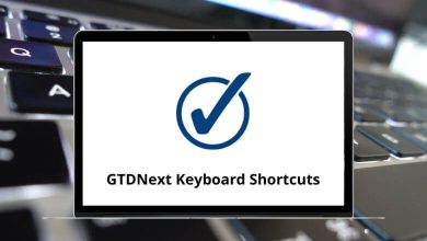 GTDNext Keyboard Shortcuts