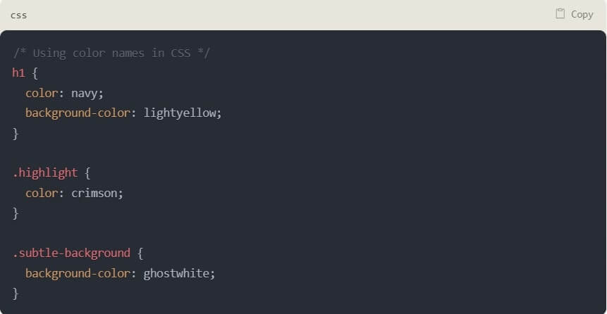 How to Use W3C Color Names How to Use W3C Color Names