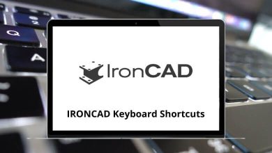 IRONCAD Keyboard Shortcuts