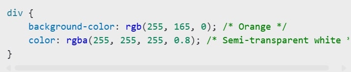 Using RGB and RGBA Codes in CSS Using RGB and RGBA Codes in CSS