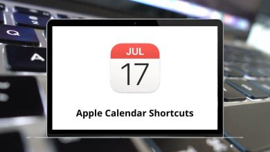 Apple Calendar Keyboard Shortcuts