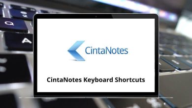 CintaNotes Keyboard Shortcuts