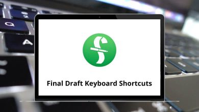 Final Draft Keyboard Shortcuts