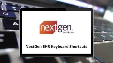 NextGen EHR Keyboard Shortcuts