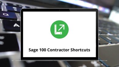 Sage 100 Contractor Keyboard Shortcuts