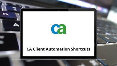 CA Client Automation Keyboard Shortcuts