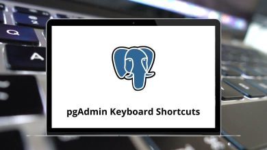 pgAdmin Keyboard Shortcuts