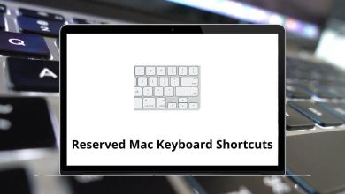 Reserved Mac Keyboard Shortcuts