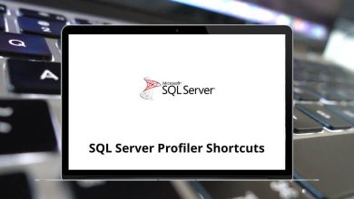 SQL Server Profiler Keyboard Shortcuts