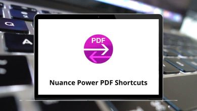 Nuance Power PDF Keyboard Shortcuts