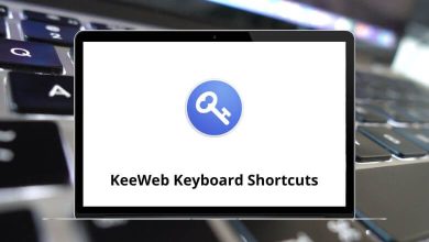 KeeWeb Keyboard Shortcuts