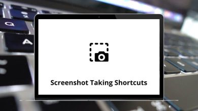 Screenshot taking Keyboard Shortcuts