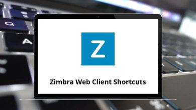 Zimbra Web Client Keyboard Shortcuts