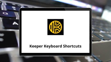 Keeper Keyboard Shortcuts