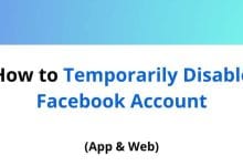 How to Temporarily Disable Facebook Account