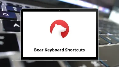 Bear Keyboard Shortcuts