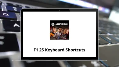 F1 25 Keyboard Shortcuts
