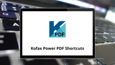 Kofax Power PDF Keyboard Shortcuts
