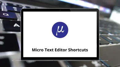 Micro Text Editor Keyboard Shortcuts
