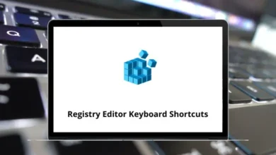 Registry Editor Keyboard Shortcuts