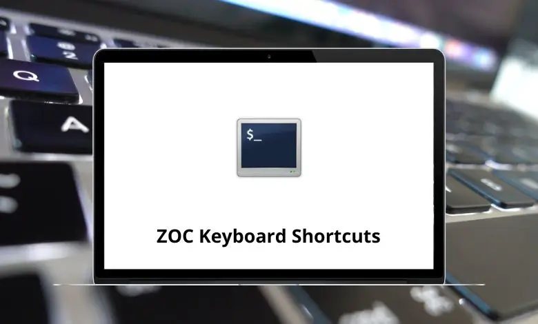 45 ZOC Keyboard Shortcuts - ZOC Shortcuts PDF