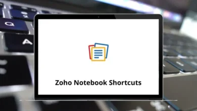 Zoho Notebook Keyboard Shortcuts