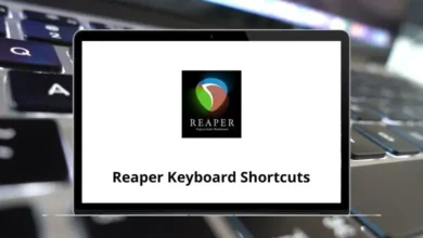 Reaper Keyboard Shortcuts - Cheat Sheet